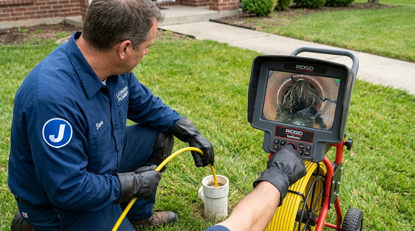 Sewer camera inspection being performed by Johns Plumbing LLC in Clairton